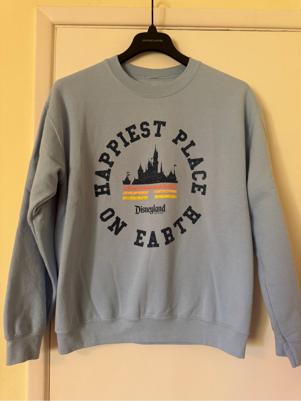 Disney Light Blue 'Happiest Place on Earth' Crewneck Sweatshirt